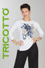 Tricotto off white blue long sleeve t-shirt