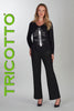 Tricotto black sweater wit front fashion print detail