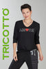 Tricotto black sweater with sequin amore print on front