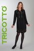 Tricotto black dress with front gold studded detail