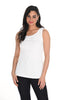 Frank Lyman Stretch wave knit camisole in off white with rounded neckline