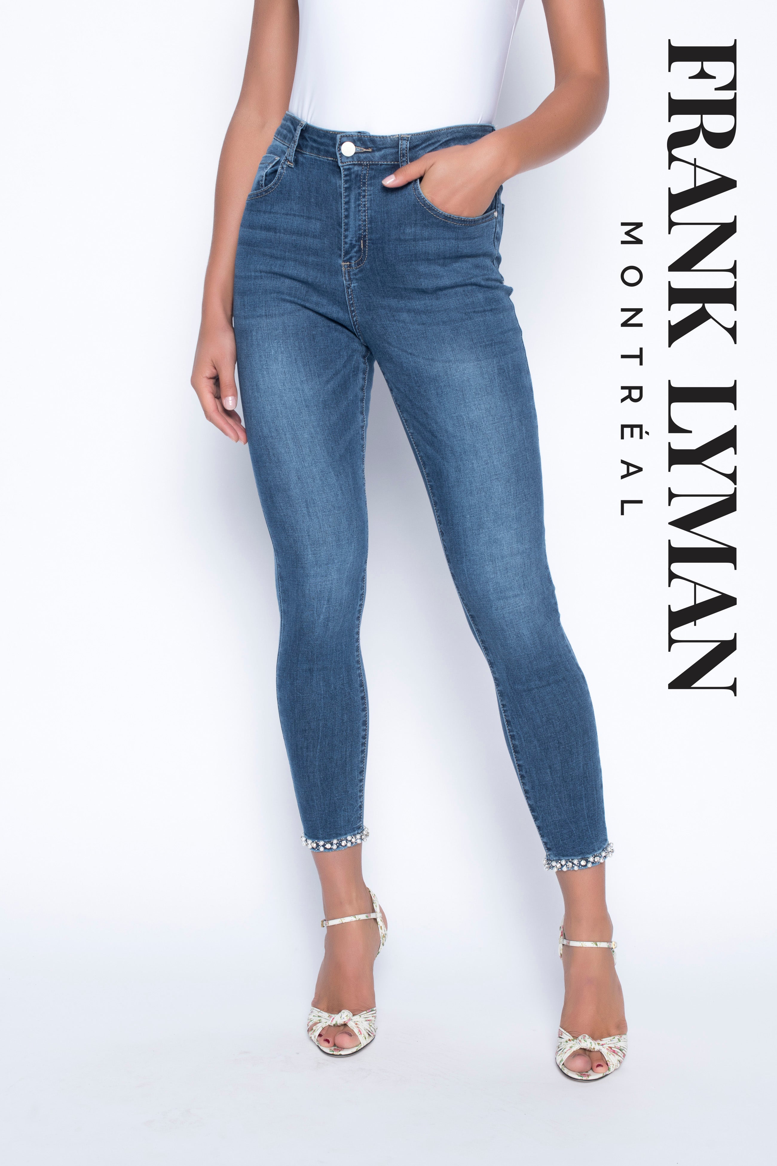 Frank Lyman Montreal Pearl Bow Jeans-Frank Lyman Montreal Pearl Jeans 