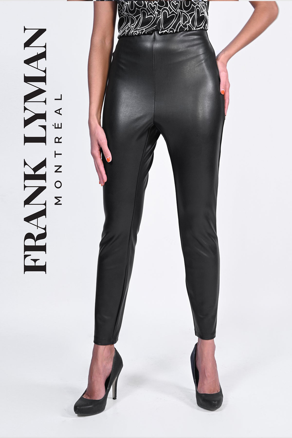 Frank Lyman Montreal Black Pants-Buy Frank Lyman Montreal Pants Online-Frank Lyman Montreal Leather Pants-Frank Lyman Montreal Pants Online