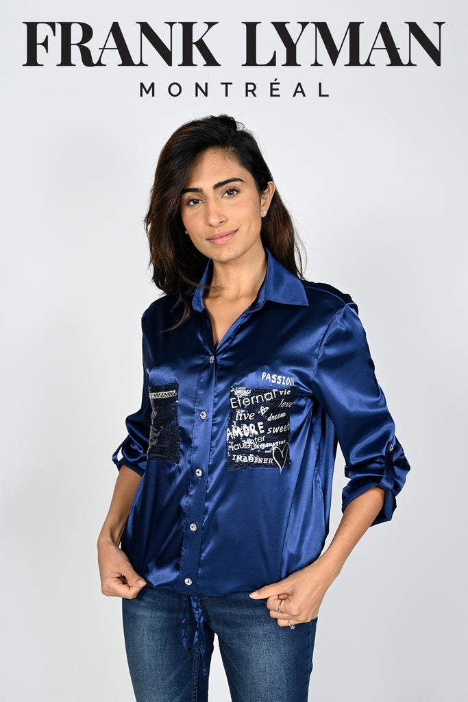 Frank Lyman Montreal Navy Blouse-Buy Frank Lyman Montreal Blouses Online-Frank Lyman Montreal Online Shop