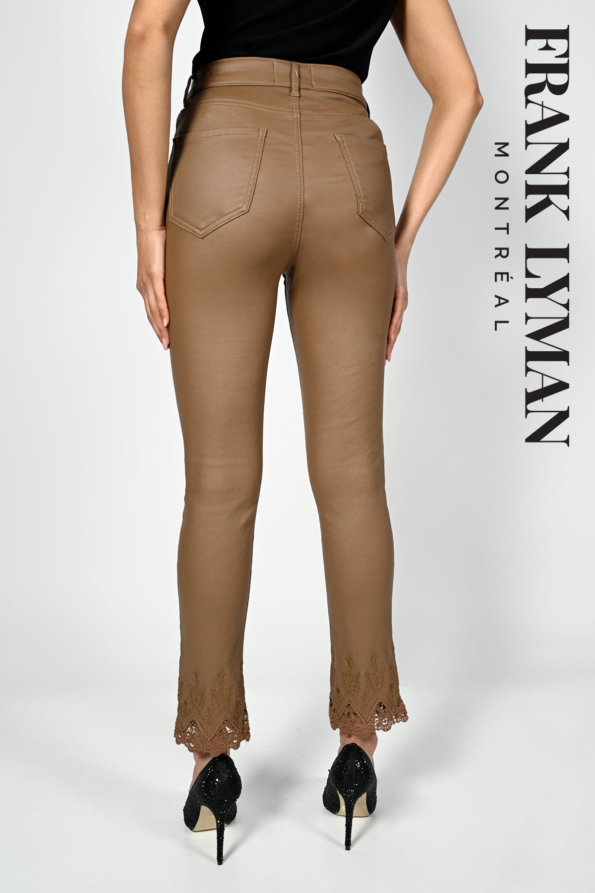 Frank Lyman Montreal Pants-Frank Lyman Montreal Leather Pants-Buy Frank Lyman Montreal Pants Online-Frank Lyman Montreal Online Pant Shop-Frank Lyman Montreal Whiskey Colour Pant