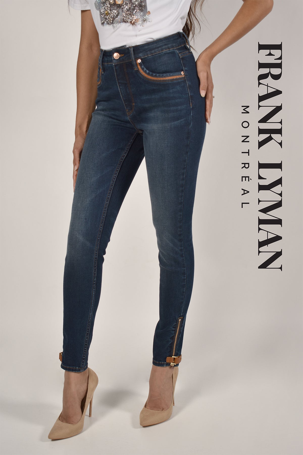 Frank Lyman Montreal Zipper Jeans-Buy Frank Lyman Montreal Jeans Online-Frank Lyman Montreal Blue Jeans-Frank Lyman Montreal Online Jean Shop
