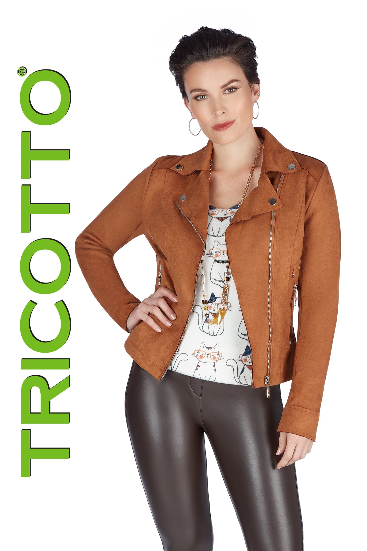 Tricotto Cognac Jacket-Buy Tricotto Jackets Online-Tricotto Fashion Quebec-Tricotto Online Shop