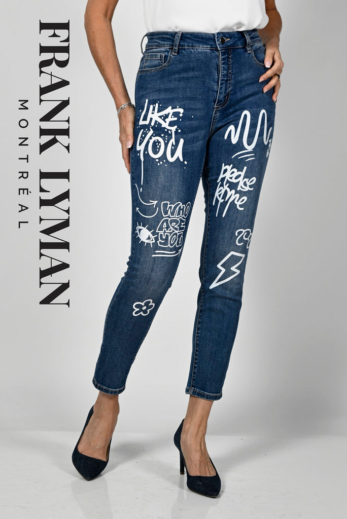 Frank Lyman Montreal Print Jeans-Buy Frank Lyman Montreal Jeans Online-Frank Lyman Montreal Online Denim Shop-Frank Lyman Montreal Jeans Online Canada