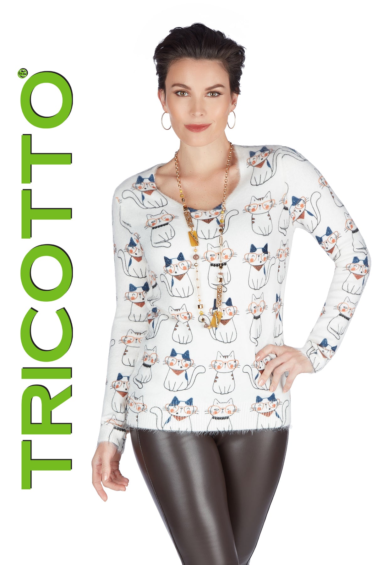 Tricotto Cat Sweaters-Buy Tricotto Sweaters Online-Tricotto Clothing Montreal-Women's Sweaters-Tricotto Online Shop