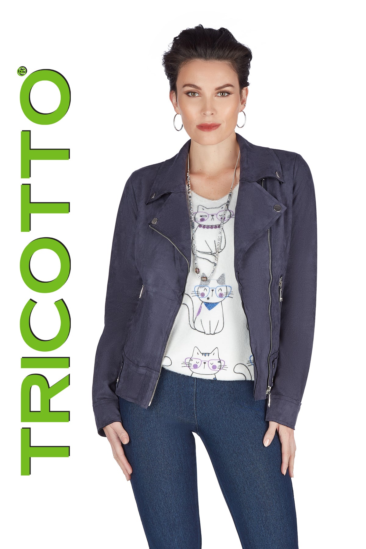 Navy Jacket-Tricotto Jackets-Buy Tricotto Clothing Online Canada-Tricotto Fashion Montreal-Tricotto Online Shop