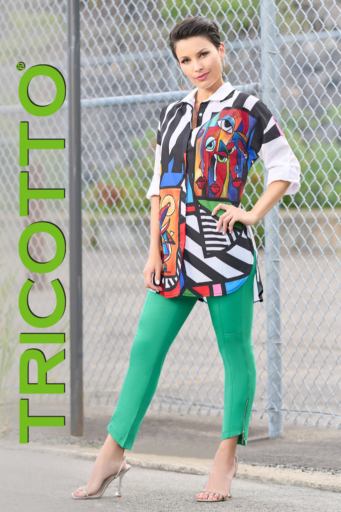 Tricotto Jeans-Tricotto Pants-Buy Tricotto Clothing Online-Tricotto Green Pants-Tricotto Clothing Montreal-Tricotto Online Shop