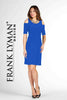 Frank Lyman Montreal Royal Blue Cold Shoulder Knit Dress