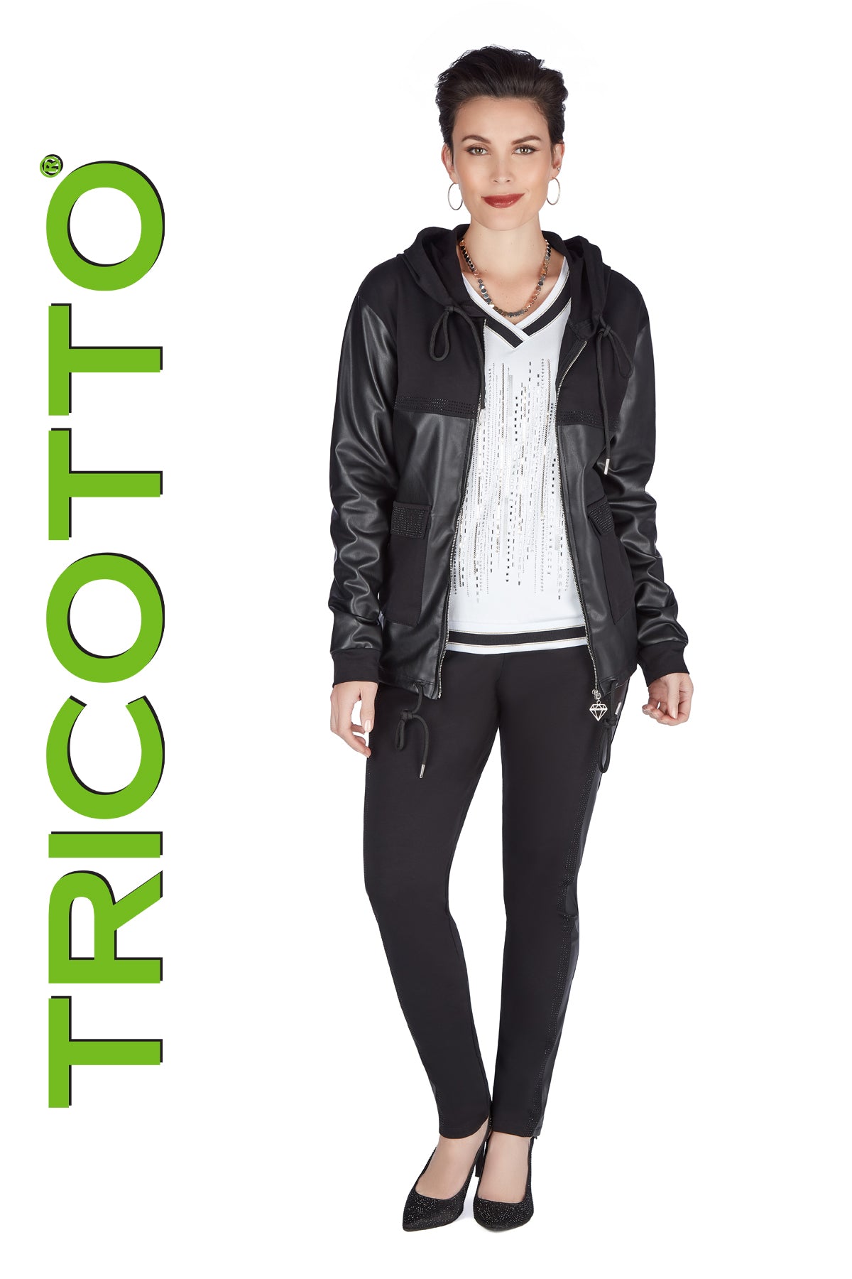 Tricotto Black Jacket-Tricotto Vegan Leather Jacket-Tricotto Fashion Montreal-Tricotto Online Shop