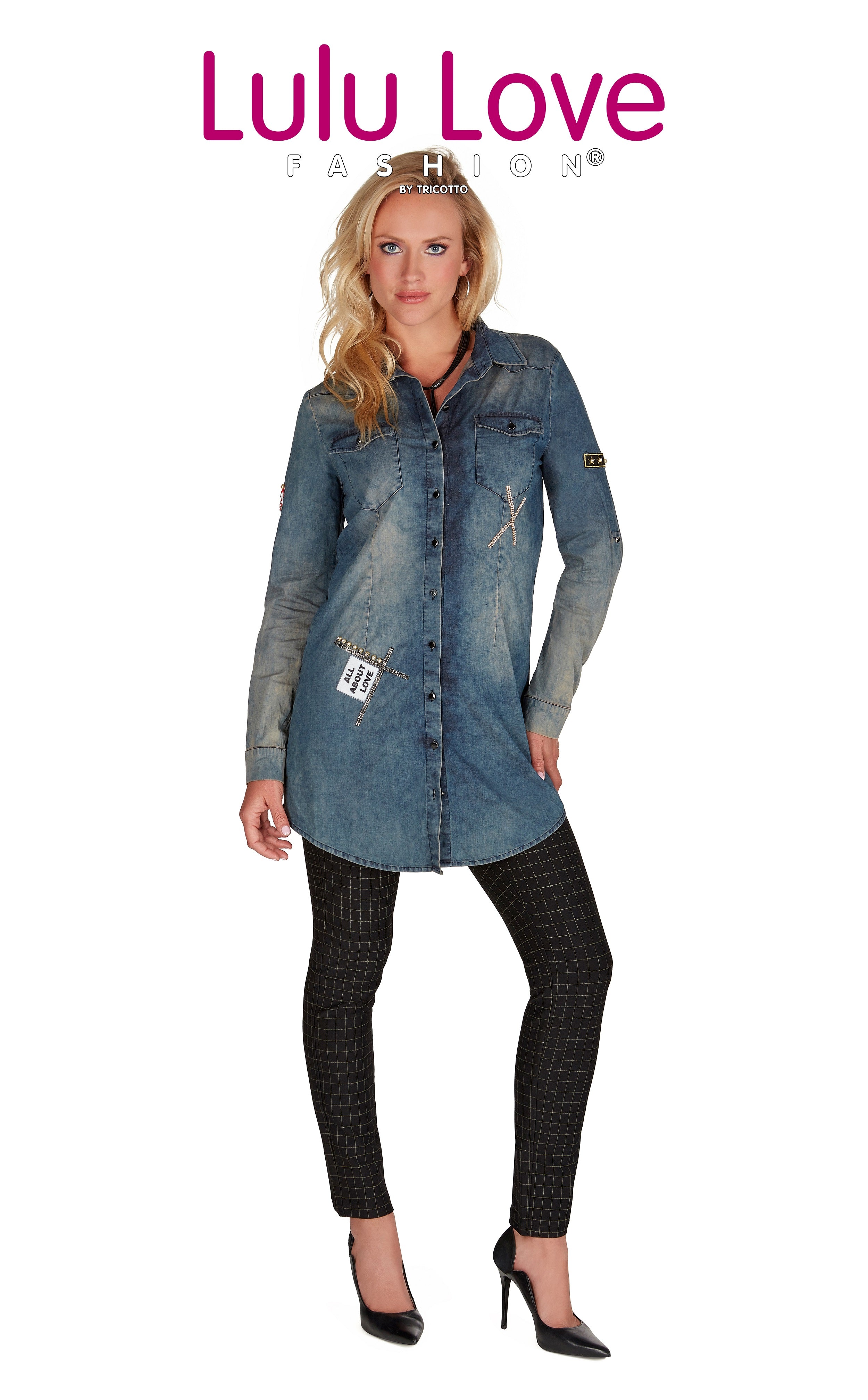 484-S23 TRICOTTO Denim Tunic - Style Elle